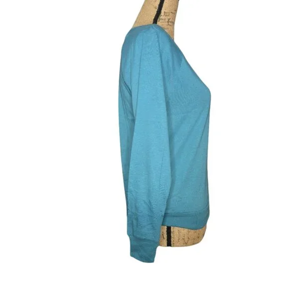 NWT Poof Apparel Women's Blue Basic Long Sleeve Size Small - Picture 5 of 8